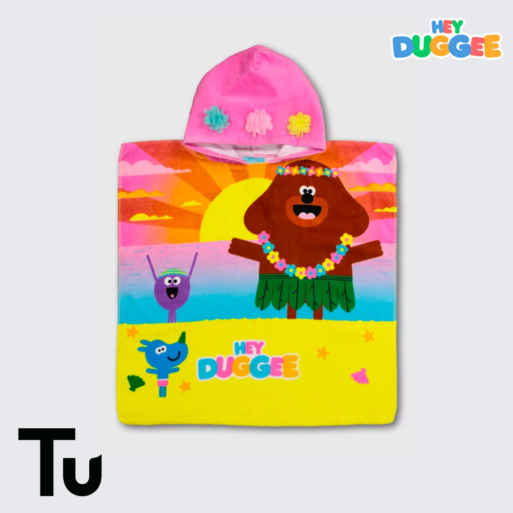 Hey Duggee Pink Hooded Poncho Towel 