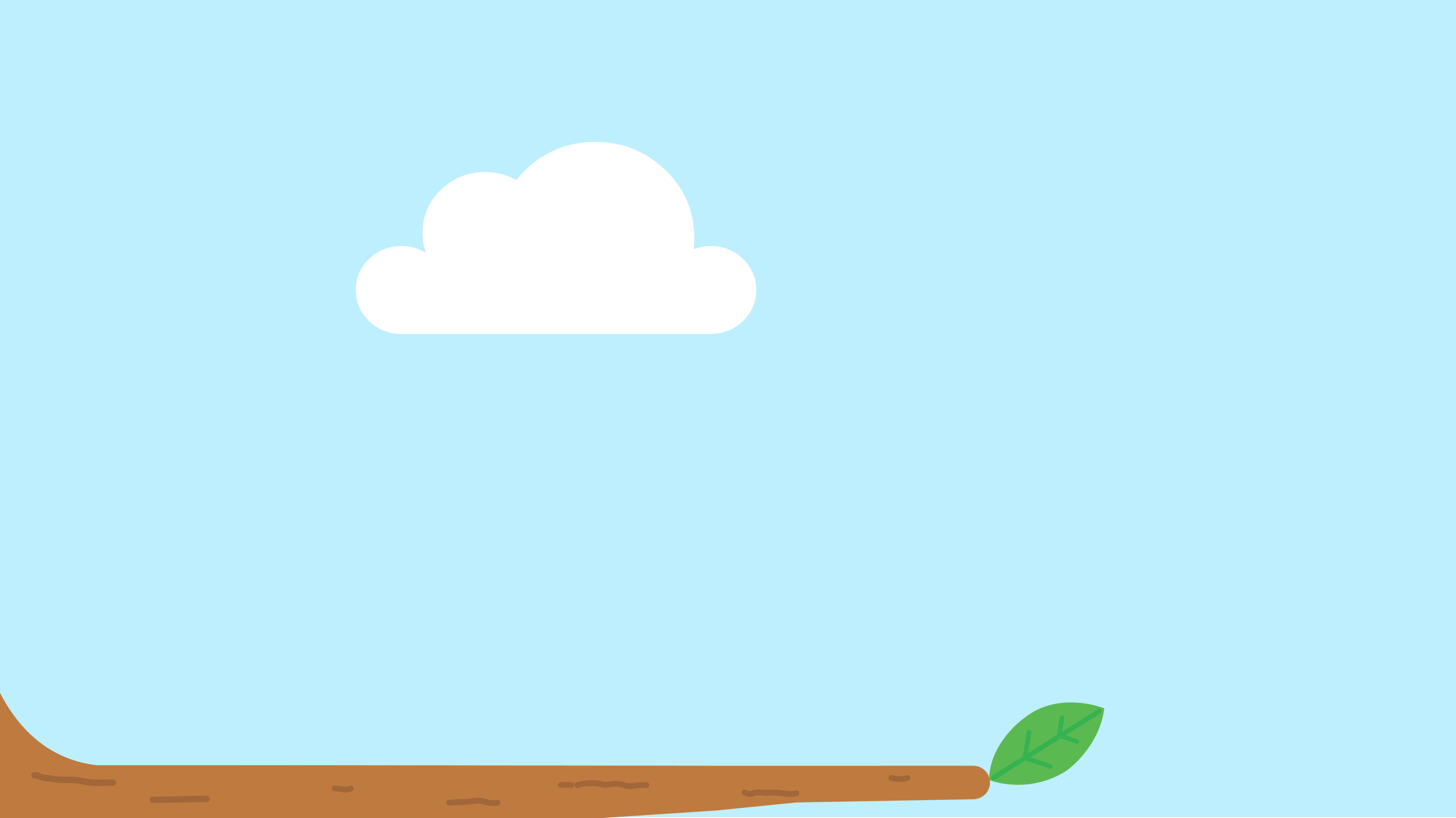 Branch with leaf and cloud in the sky