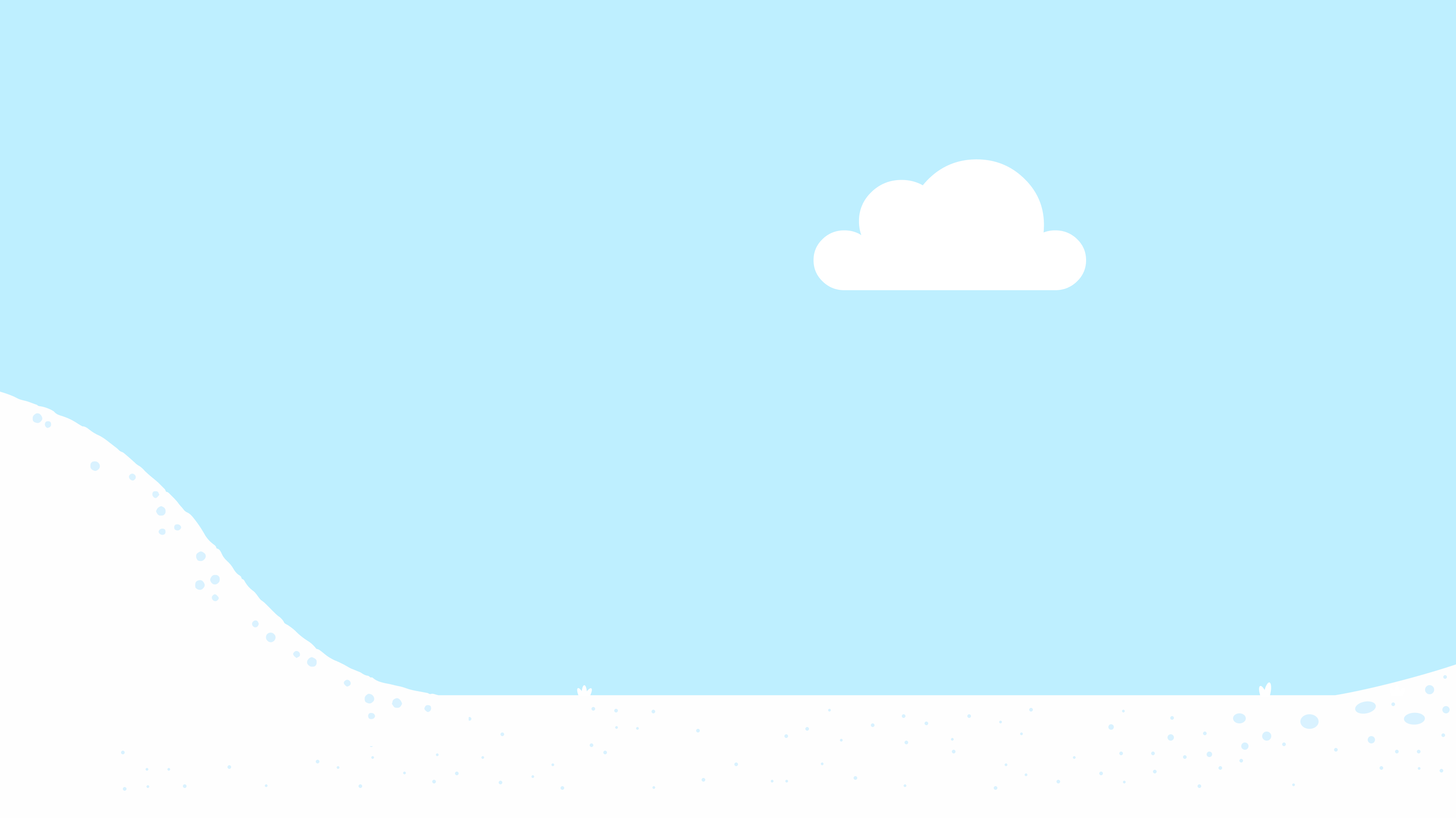 Icy hill and snow with cloud in the sky