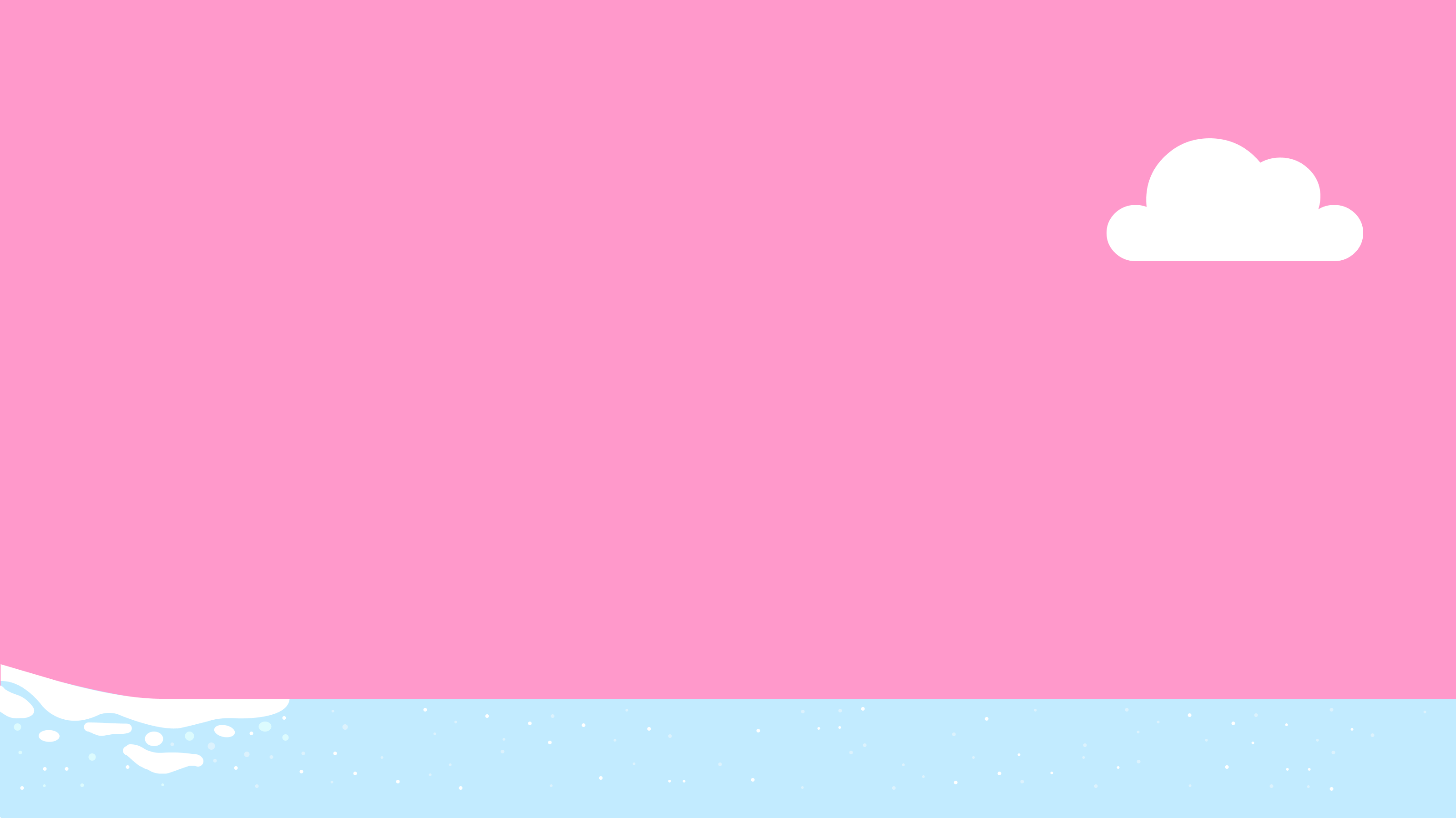 Icy ground with pink sky and white cloud