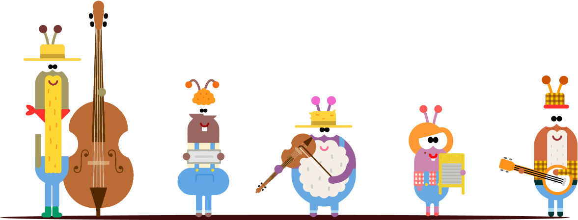Billy and the sillies with their instruments
